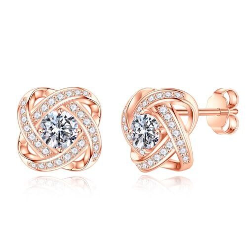 MOOSEA Moissanite Earrings for Women, 1ct D Color VVS1 Clarity Lab Created Diam